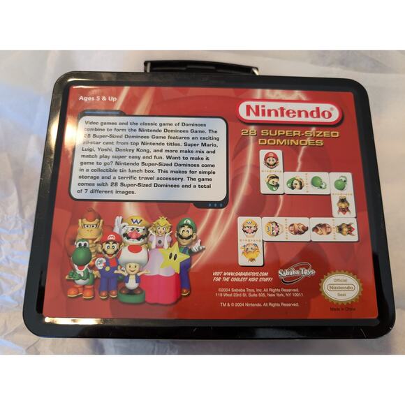 Vintage Nintendo 28 Super Size Dominos in Lunch Box Tin - Picture 7 of 7